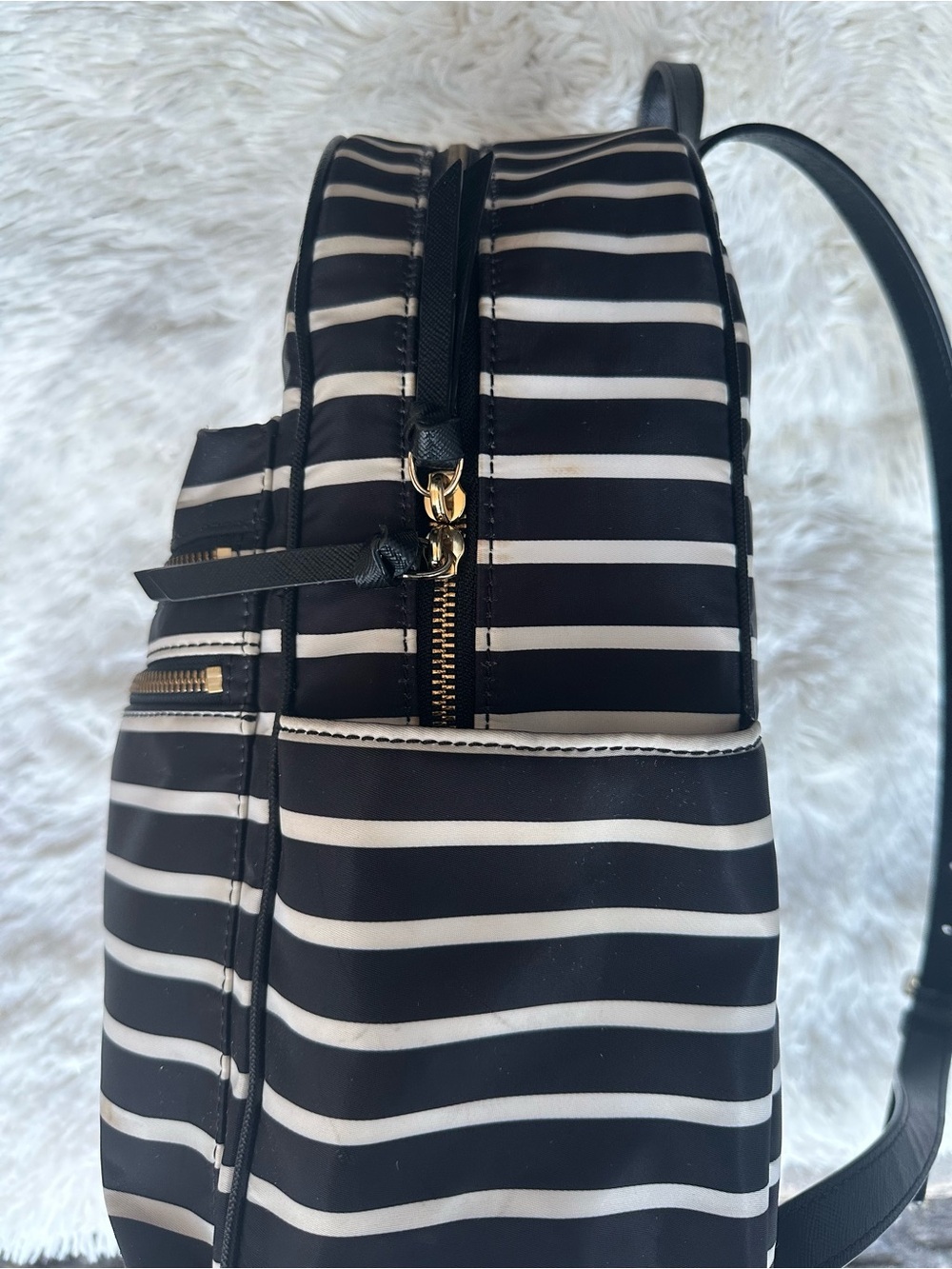 kate spade Black & White Striped Backpack - Picture 10 of 16